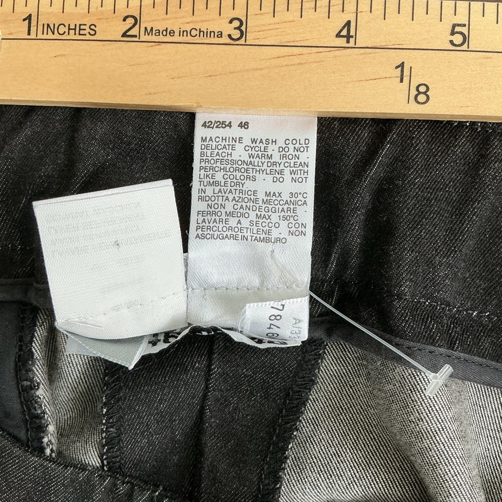 MaxMara Women’s Cotton Charcoal Gray Black Stripe Trouser (Size 12) - Picture 5 of 8